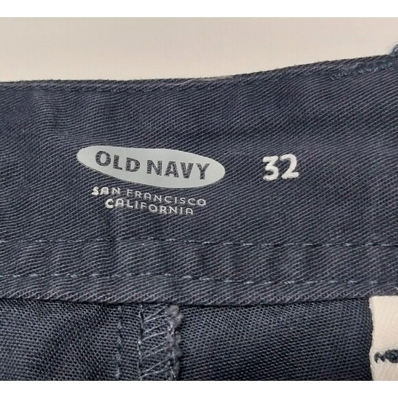 Old Navy Mens 32 Khaki Twill Joggers Navy Blue Cotton Casual Hipster Comfy Work - Picture 3 of 13